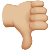 拇指向下：中等浅肤色emoji素材一 160x160像素