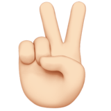 胜利之手：浅肤色emoji素材一 160x160像素