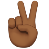 胜利之手：中黑肤色emoji素材一 160x160像素