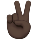 胜利之手：深色肤色emoji素材一 160x160像素
