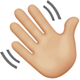 挥手：中浅肤色emoji素材一 160x160像素