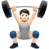 举重：浅肤色emoji素材一 160x160像素