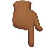 指向下方的手：中深色肤色emoji素材一 160x160像素