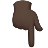 指向下方的手：深色肤色emoji素材一 160x160像素