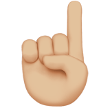 食指向上：中浅肤色emoji素材一 160x160像素
