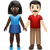男女牵手:深色肤色,浅色肤色emoji素材一 160x160像素