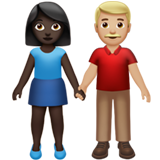 男女牵手：深色肤色，中浅肤色emoji素材一 160x160像素