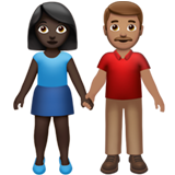 男女牵手：深色肤色，中等肤色emoji素材一 160x160像素