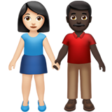 男女牵手:浅肤色,深肤色emoji素材一 160x160像素