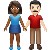男女牵手：中暗肤色，浅肤色emoji素材一 160x160像素