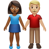 男女牵手：中暗肤色，中浅肤色emoji素材一 160x160像素