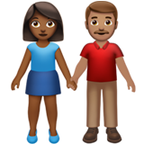 男女牵手：中深色肤色，中肤色emoji素材一 160x160像素