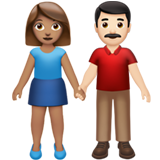 男女牵手：中肤色，浅肤色emoji素材一 160x160像素