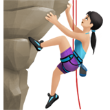 女子攀岩：浅肤色emoji素材一 160x160像素