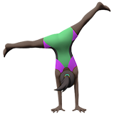 侧手翻的女人：深色肤色emoji素材一 160x160像素