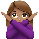 打“不”手势的女人：中等肤色emoji素材一 160x160像素