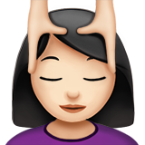 女性按摩：浅肤色emoji素材一 160x160像素