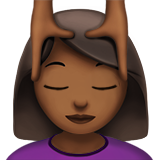 女性按摩：中黑肤色emoji素材一 160x160像素