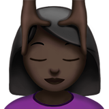 女性按摩：深色肤色emoji素材一 160x160像素