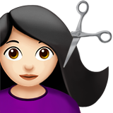 女性理发：浅肤色emoji素材一 160x160像素