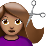 女性理发：中等肤色emoji素材一 160x160像素