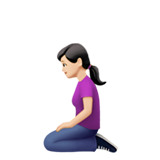 跪着的女人：浅肤色emoji素材一 160x160像素