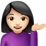 单手举起的女人：浅肤色emoji素材一 160x160像素