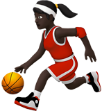 打球的女人：深色肤色emoji素材一 160x160像素