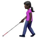 拿拐杖的女人:深色肤色emoji素材一 160x160像素