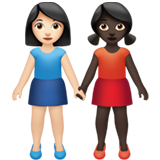 女性牵手：浅肤色，深肤色emoji素材一 160x160像素
