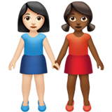 女性牵手：浅肤色，中深色emoji素材一 160x160像素