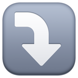 右箭头向下弯曲emoji素材一 160x160像素