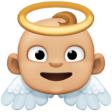 小天使：中等浅肤色emoji素材一 160x160像素