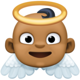 小天使：中黑肤色emoji素材一 160x160像素
