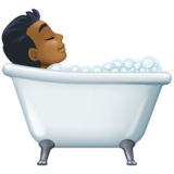 洗澡者：中等深色肤色emoji素材一 160x160像素