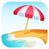 带伞的海滩emoji素材一 160x160像素