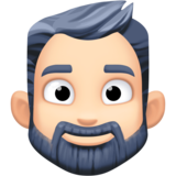 男士：浅肤色，胡须emoji素材一 160x160像素