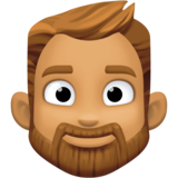 男士：中等肤色，胡须emoji素材一 160x160像素