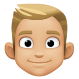 男士:中浅肤色,金发emoji素材一 160x160像素