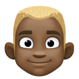 男士：深色肤色，金色头发emoji素材一 160x160像素