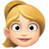 女：肤色浅，金发emoji素材一 160x160像素