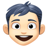 男孩：浅肤色emoji素材一 160x160像素
