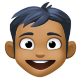 男孩：中黑肤色emoji素材一 160x160像素