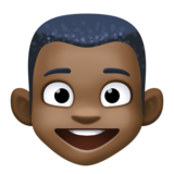 男孩：深色肤色emoji素材一 160x160像素