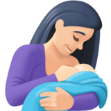 喂奶：浅肤色emoji素材一 160x160像素