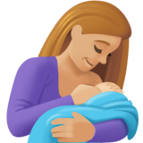 喂奶：中浅肤色emoji素材一 160x160像素