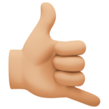 666、打电话手：中等浅肤色emoji素材一 160x160像素