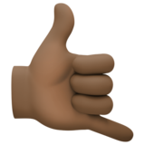 666、打电话手：深色肤色emoji素材一 160x160像素