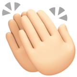拍手：浅肤色emoji素材一 160x160像素
