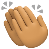 拍手：中等肤色emoji素材一 160x160像素